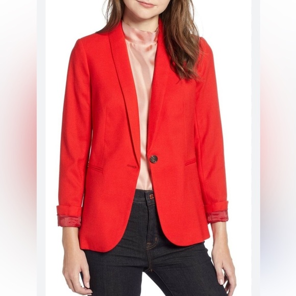 J. Crew Parke Red Linen Blazer - Picture 1 of 10
